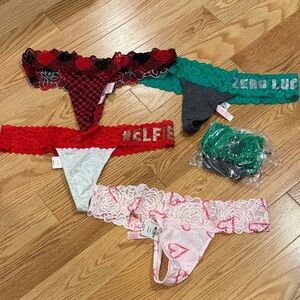 Victoria Secret Holiday Lace Thong Set